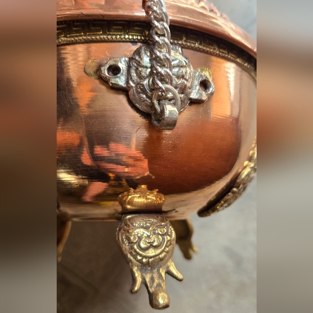 HOST PICK! 🎉Tibetan Ornate Copper Silver & Gold Lantern Candle & Incense Burner - Picture 15 of 15